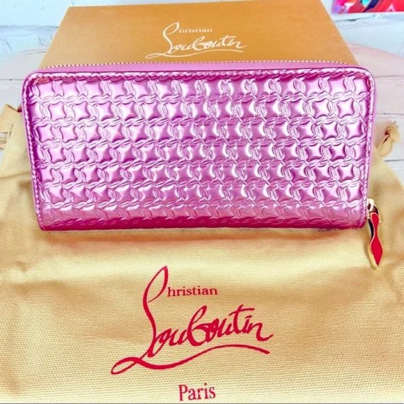 Christian Louboutin Handbags - SOLD ⭐️Christian Louboutin pink patent leather long zippy zip around wallet w…